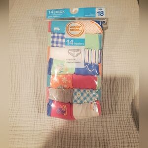 Wonder Nation Girls' Hipsters 14-Pack - Multicolor Underwear NEW SIZE 18